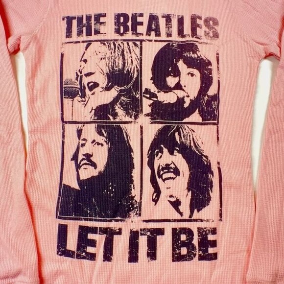 NWOT The Beatles Let It Be Tee Shirt Pink Size Small - Picture 2 of 3